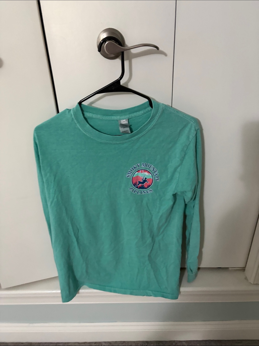 Long-Sleeve Graphic Tee in Teal - Smoky Mountain Design